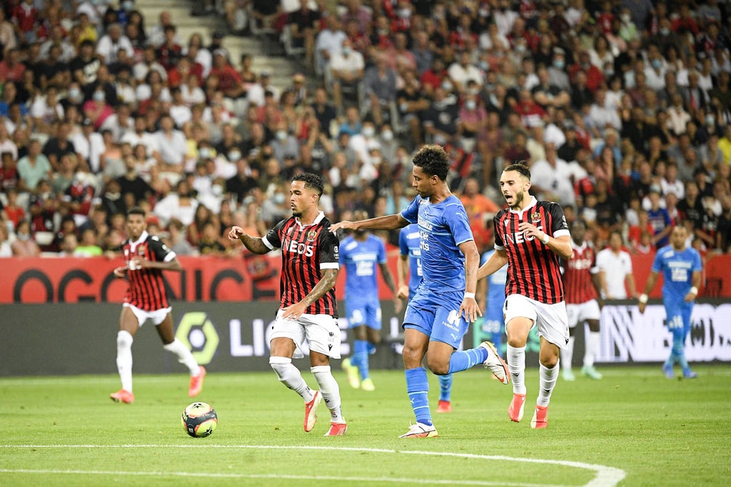 Justin Kluivert spielte mit OGC Nizza gegen Olympique Marseille.