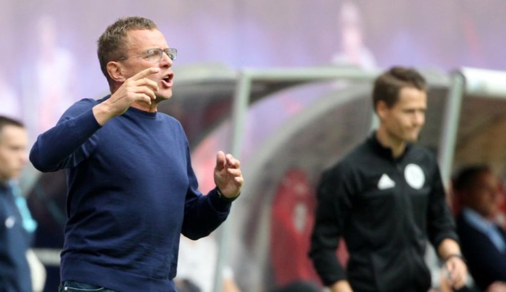 Rb-Coach Ralf Rangnick beim Spiel gegen Hannover.