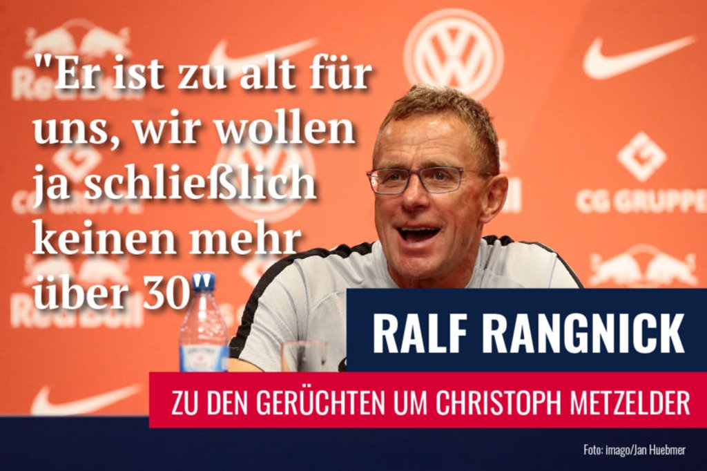 Rangnick reagiert mit Humor auf die Gerüchte um Metzelder bei RB Leipzig.