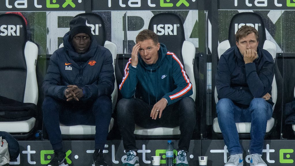 Julian Nagelsmann versucht in Vorbereitung auf Borussia Mönchengladbach Muster zu erkennen. 