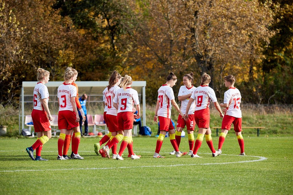 Die Reservemannschaft der Frauen von RB Leipzig beim letzten Punktspiel gegen Jena.