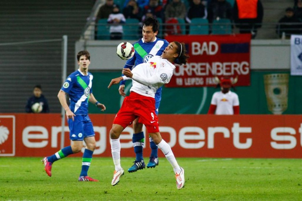 Yussuf Poulsen durfte mit RB Leipzig schonmal gegen den VfL Wolfsburg im Pokal ran.