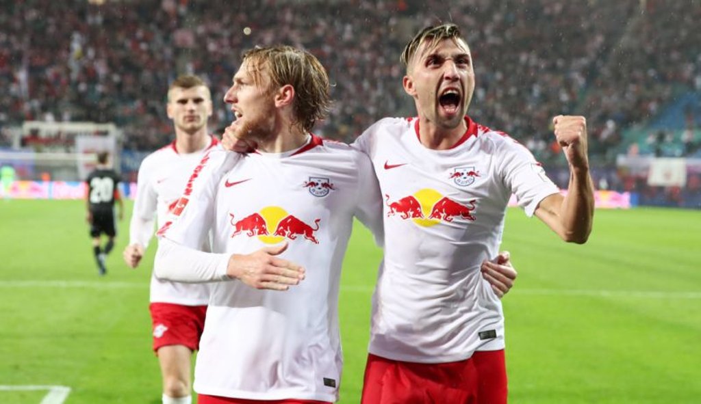 Cool vom Punkt: Emil Forsberg (links), heißblütig beim Jubel: Kevin Kampl.
