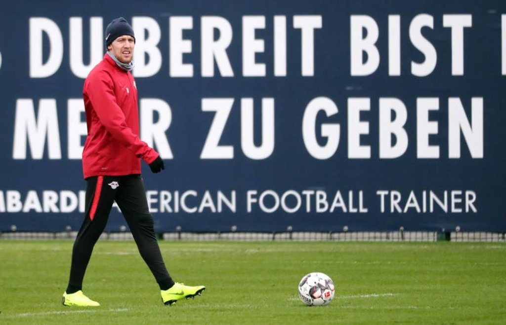 Emil Forsberg dufte bei RB Leipzig wieder mit Ball trainieren.