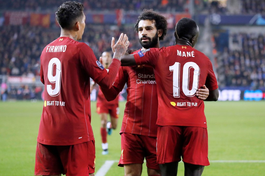 Das Sturmtrio des FC Liverpool: Roberto Firmino, Mohammed Salah und Sadio Mané (v.l.n.r.).