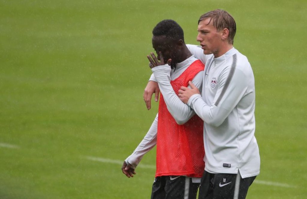 Emil Forsberg und Naby Keita im Trainingslager in Seefeld bei RB Leipzig.