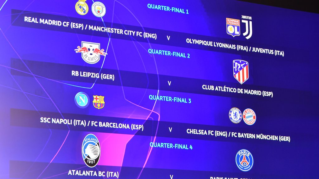 Das Tableau für die Viertelfinals der Champions League.