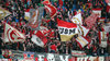 Der Mainzer Fanblock während des Spiels in Leipzig. 
