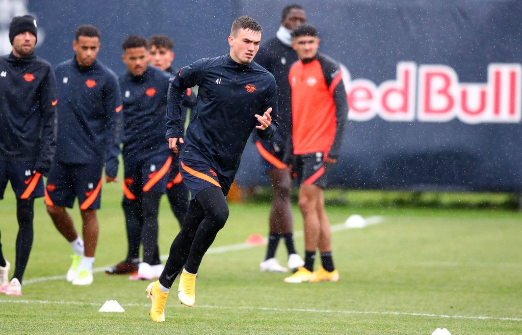 Dennis Borkowski im Training bei RB Leipzig.