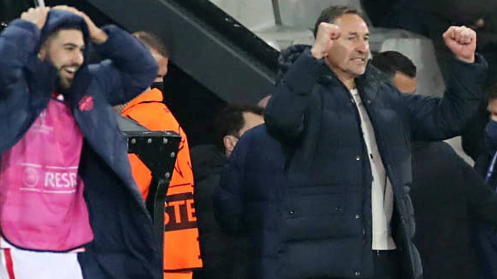 Erster Sieg in der Champions League: Achim Beielorzer in seiner Rolle als RB-Aushilfs-Cheftrainer in Brügge