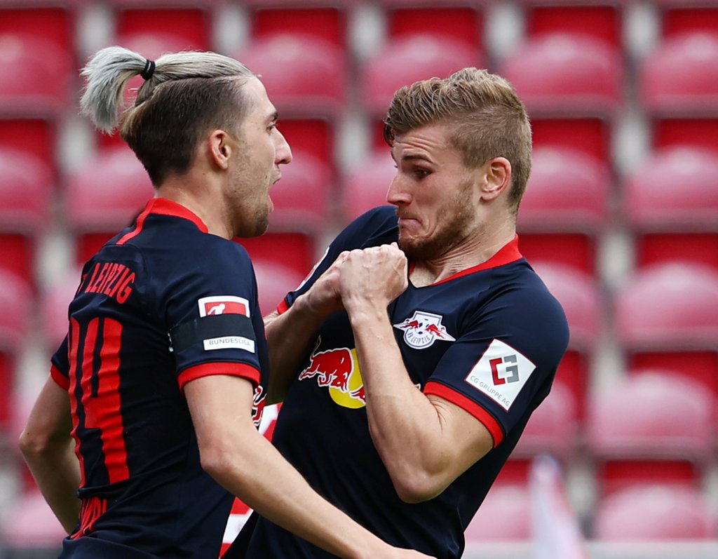 Corona-Jubel: Kevin Kampl und Timo Werner.