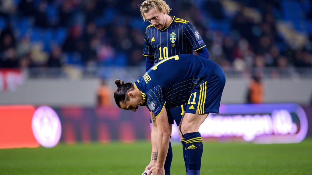 Wer darf schießen? Zlatan Ibrahimovic (vorne) und Emil Forsberg beim Spiel gegen Georgien.