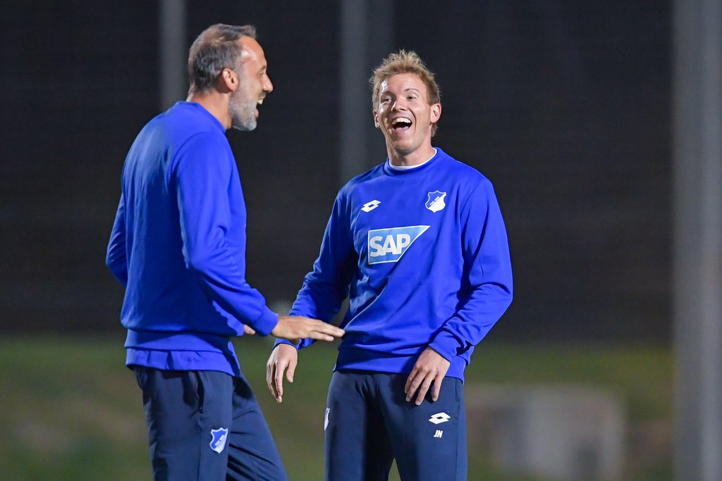 Früher gemeinsam in Hoffenheim: VfB-Coach Matarazzo (l.) und RB-Coach Nagelsmann