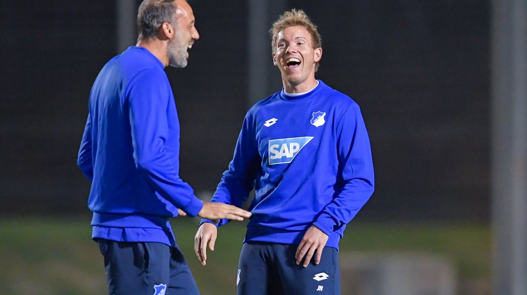 Früher gemeinsam in Hoffenheim: VfB-Coach Matarazzo (l.) und RB-Coach Nagelsmann