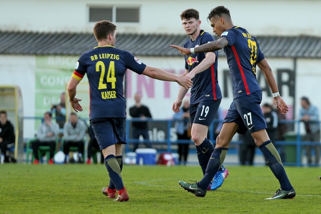 Jubel bei RB Leipzig über ein Tor im Testspiel.