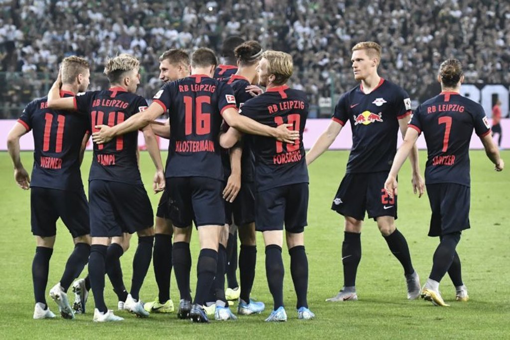Tabellenführer für eine Nacht: der Kader von RB Leipzig.