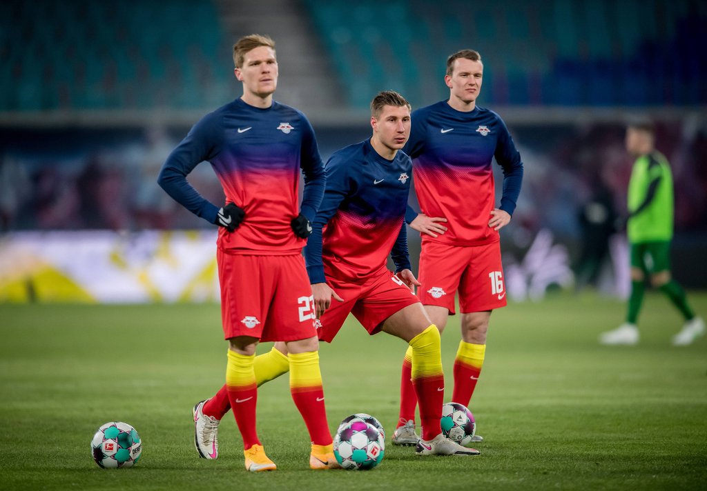 Leipzigs Marcel Halstenberg, Willi Orban und Lukas Klostermann treffen bei der EM aufeinander.