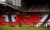 Die leeren Zuschauerränge im Stadion von Manchester United vor dem Spiel gegen den SC Southampton.