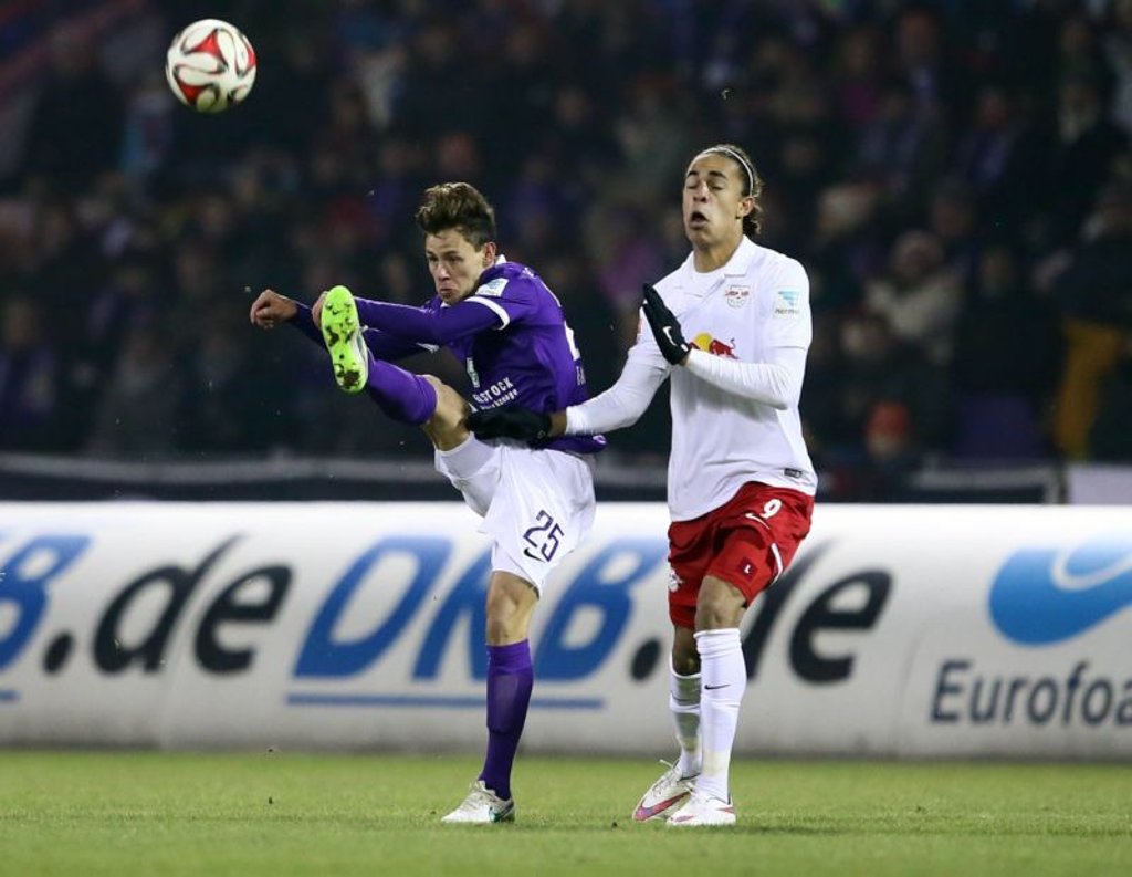 Clemens Fandrich traf mit Erzgebirge Aue schon 2014 auf die Ex-Kollegen von RB Leipzig.