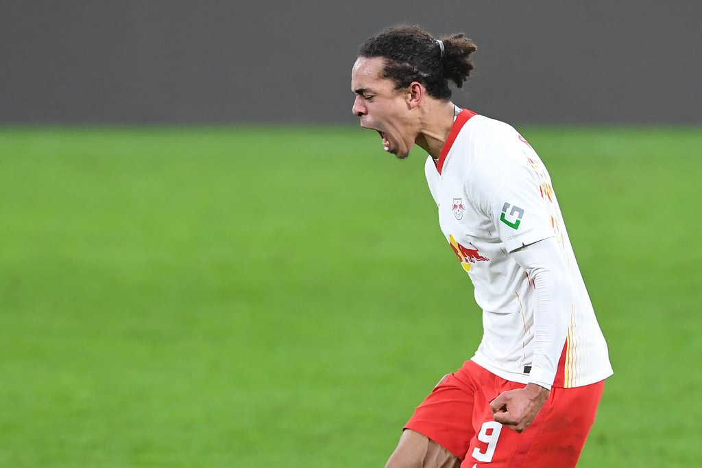 Urschei des Urgesteins: Yussuf Poulsen nach seinem 2:2 gegen Gladbach.