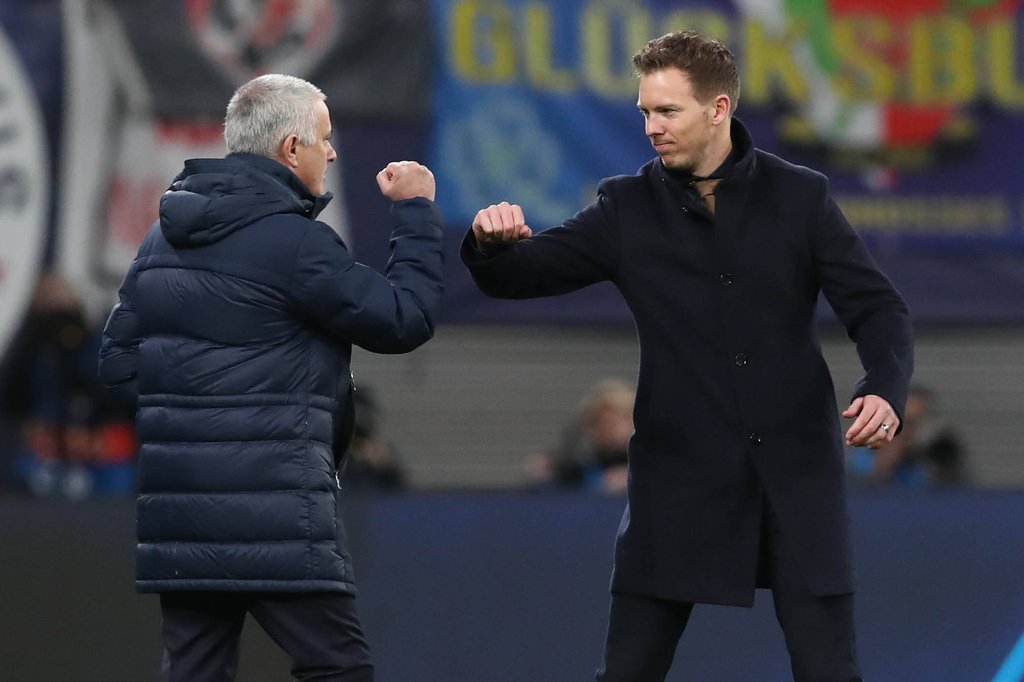 Wird Julian Nagelsmann (r.) der Nach-Nachfolger von Jose Mourinho bei Tottenham Hotspur?
