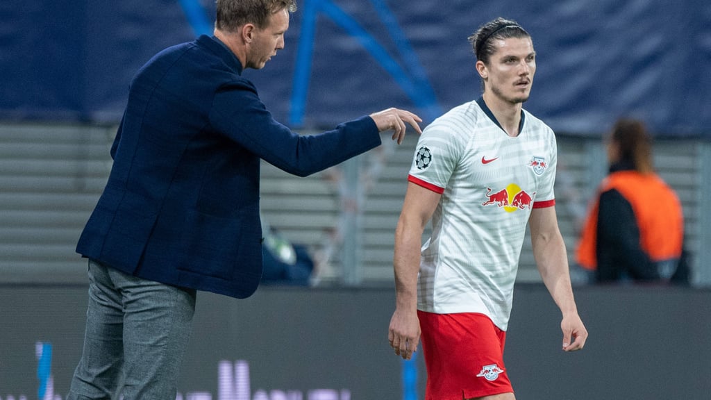 Julian Nagelsmann und Marcel Sabitzer (r.) waren zwei Jahre gemeinsam für RB Leipzig tätig.
