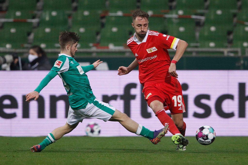 Doch nichts gebrochen: Florian Hübner (r.) vom 1. FC Union Berlin