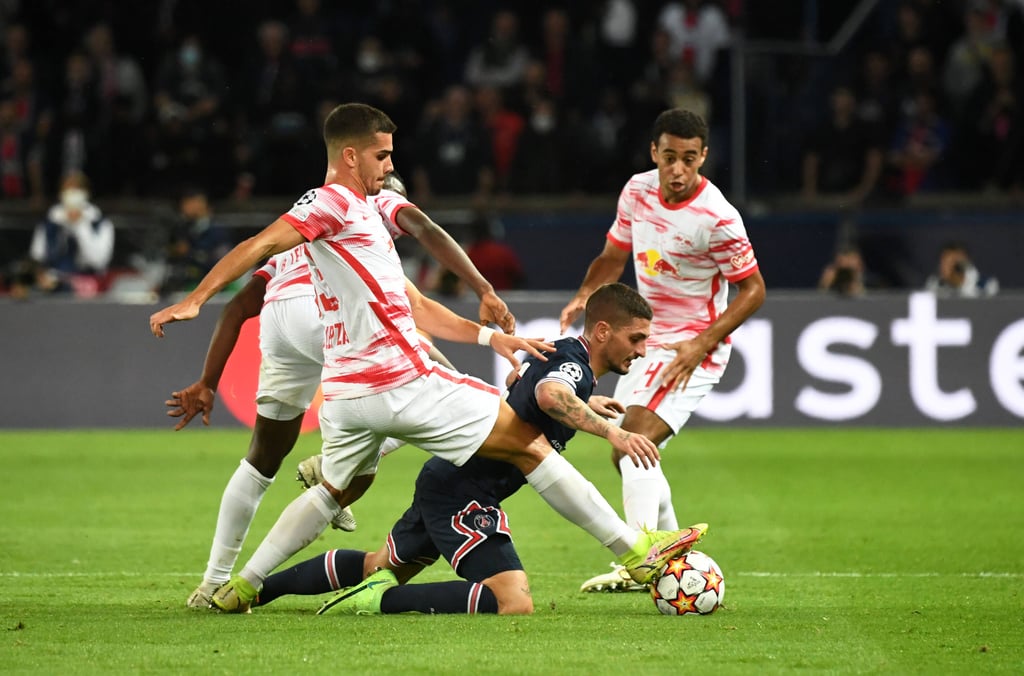 Leipzig Dreifachzange gegen Paris' Marco Verratti