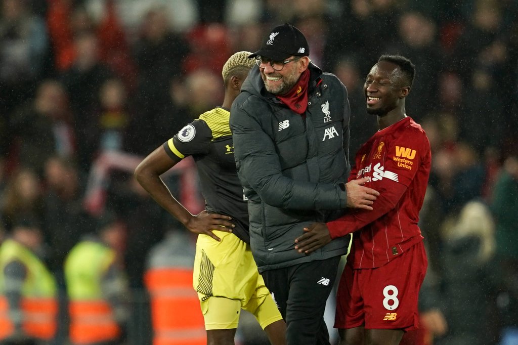 Noch hat er sein ganzes Potenzial bei Liverpool nur angedeutet: Naby Keita mit Jürgen Klopp.