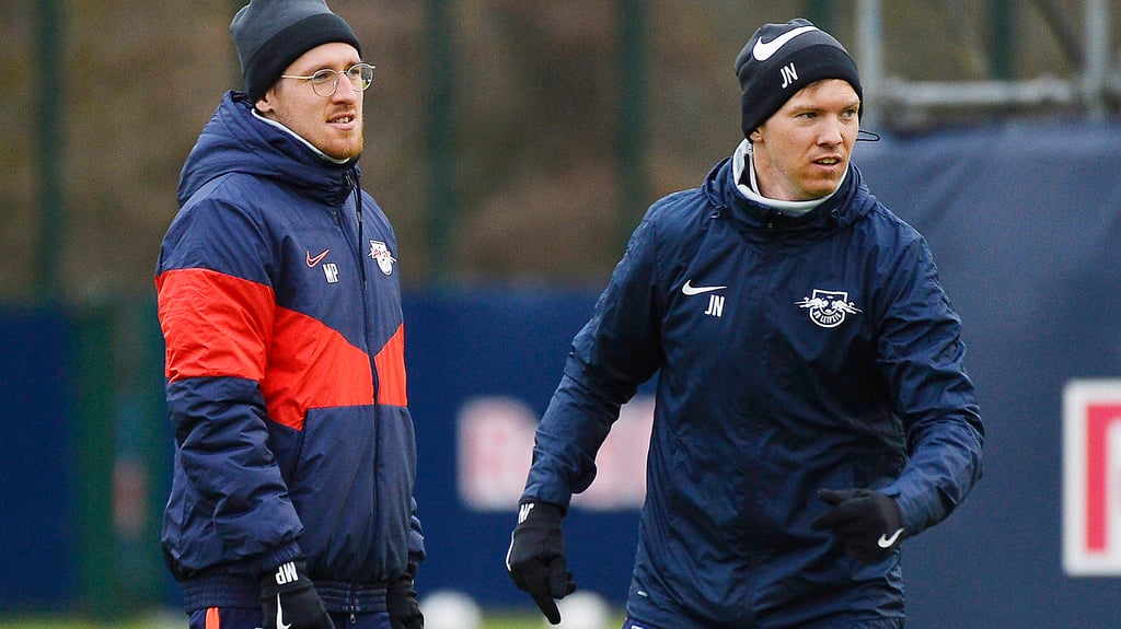 Ex-RB-Coach&nbsp;Julian Nagelsmann (r.) und sein enger Vertrauter Maximilian Pelka.