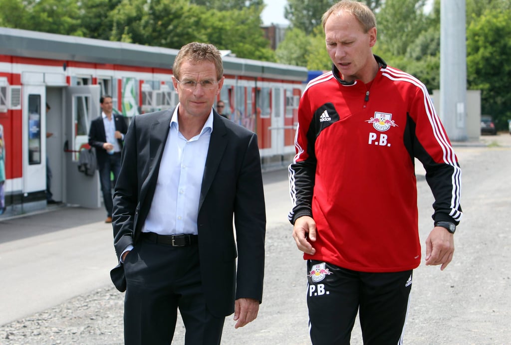 Da waren sie noch Familie: Ralf Rangnick und Perry Bräutigam 2012 kurz nach Rangnicks Amtsübernahme bei RB Leipzig.