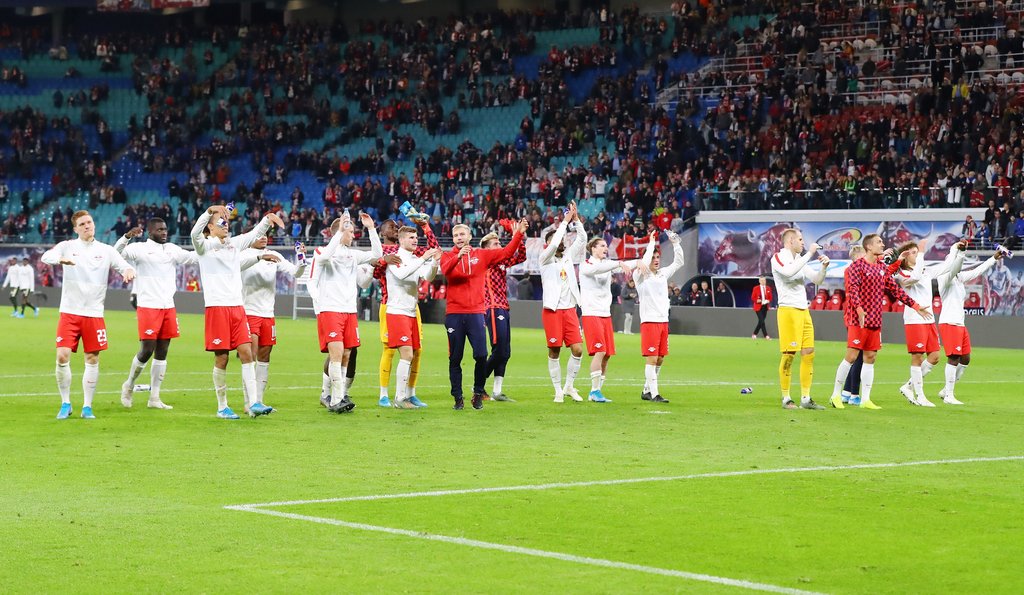 RB Leipzig bejubelt ein 8:0 gegen Mainz 05.