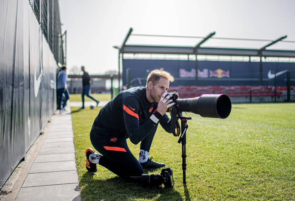 Liverpool im Fokus: Peter Gulacsi beim Training von RB Leipzig am Cottaweg.