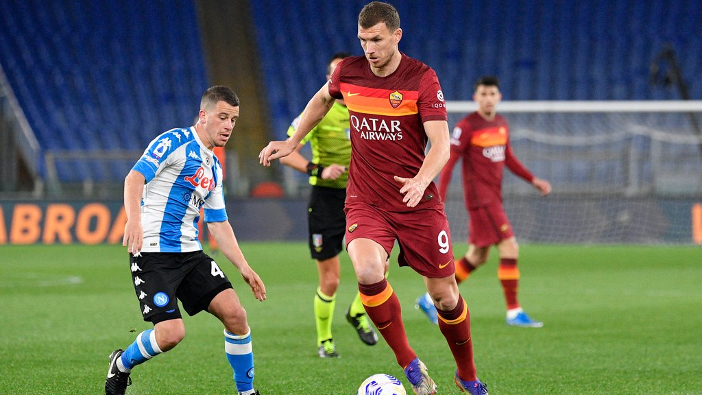 Den Riesen genervt: Diego Demme gegen Edin Dzeko.