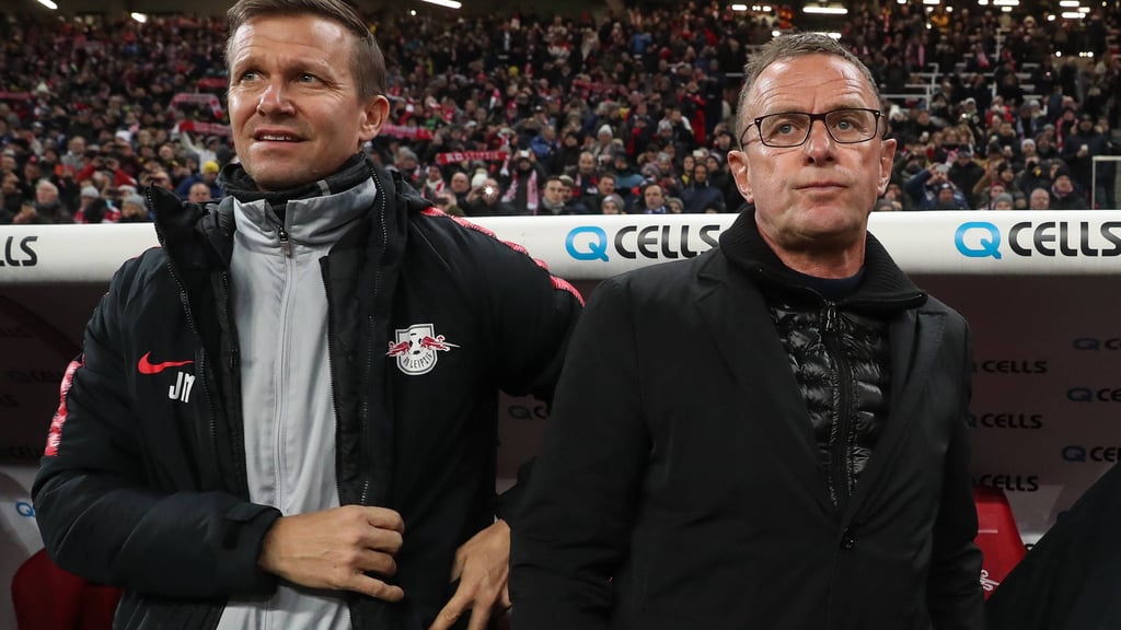 Ein Jahr Seite an Seite bei RB: Jesse Marsch und Ralf Rangnick (r.)