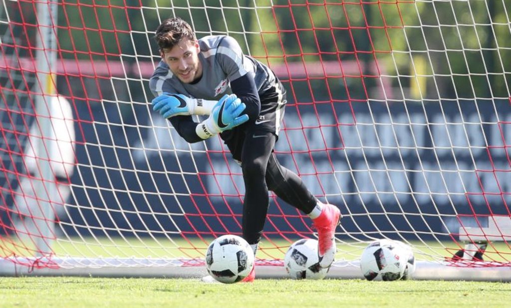 Marius Müller, hier auf dem Trainingsplatz von RB Leipzig am Cottaweg.