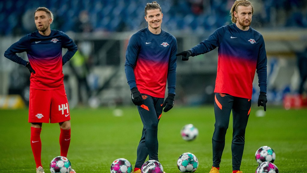 Alle "alten" Hasen auf dem Feld: Kevin Kampl, Marcel Sabitzer, Emil Forsberg