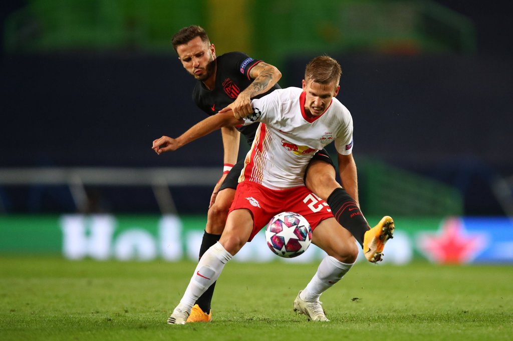 RB-Profi Dani Olmo im Spiel gegen Atletico Madrid