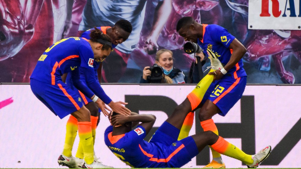 Erstes Tor für RB in dieser Saison: Ibrahima Konaté nach dem 1:0