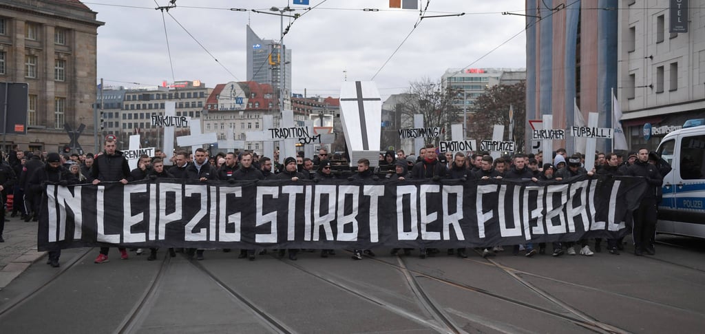 Protest der Union-Fans gegen RB Leipzig im Januar 2020.
