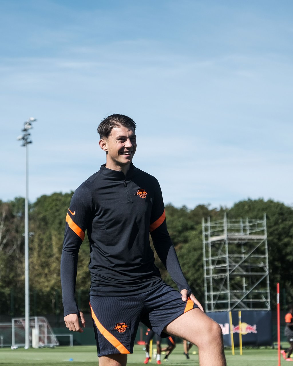 Auch zum Lachen blieb bei der ersten Einheit unter Julian Nagelsmann Zeit.