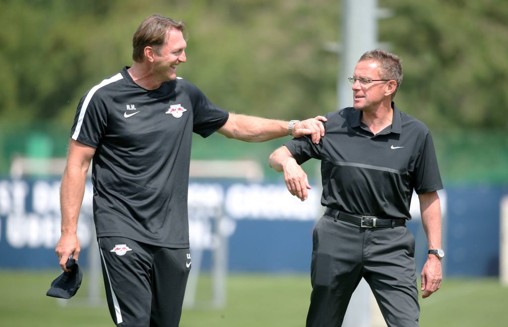 Zwei verstehen sich gut: Trainer Ralph Hasenhüttl und Sportdirektor Ralf Rangnick (re.).