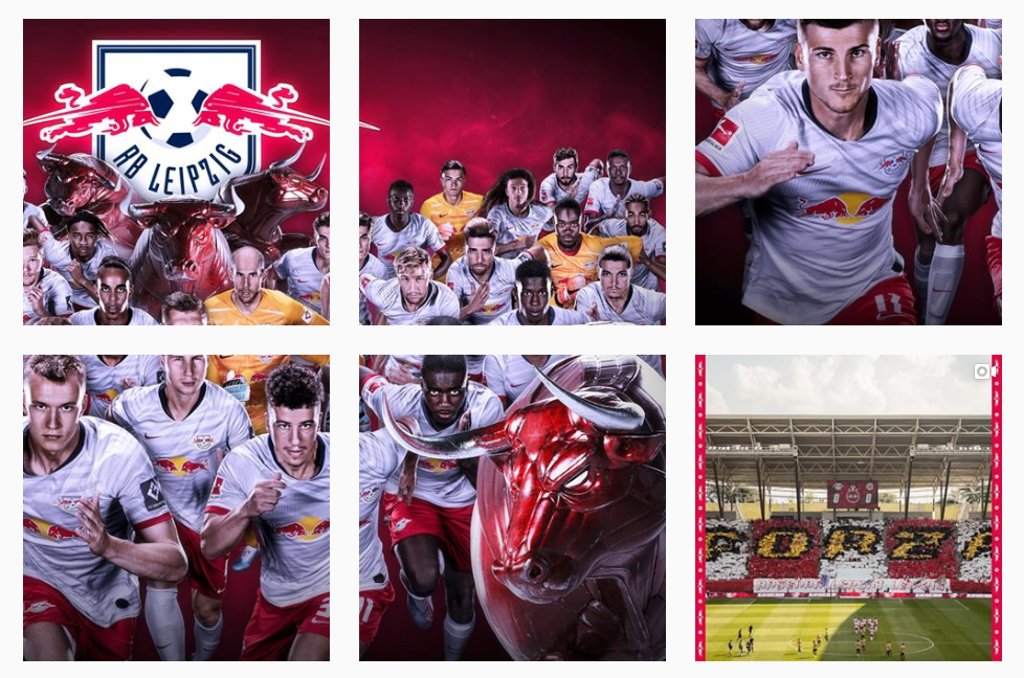 RB Leipzig wächst auf Instagram.