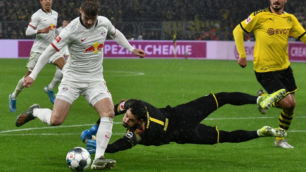 Auf dem Weg zum 2:2: RB Leipzigs Doppeltorschütze Timo Werner