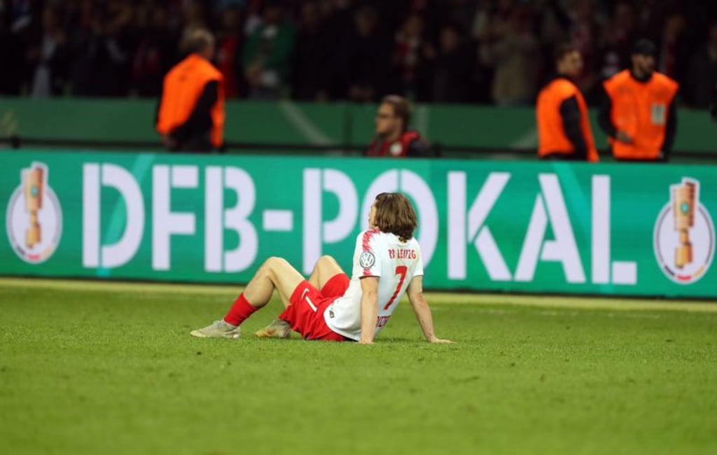 Pokalsieger 2019 Bayern München. Enttäuschung Leipzig, Marcel Sabitzer . RB Leipig – FC Bayern München . Berlin, GER, 25.05.2019, Fussball-DFB-Pokal Finale 2018-2019. *** Cup Winner 2019 Bayern Munich Disappointment Leipzig, Marcel Sabitzer RB Leipig FC Bayern Munich Berlin, GER, 25 05 2019, Football DFB Cup Final 2018 2019