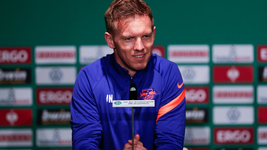 Julian Nagelsmann war vor dem DFB-Pokalfinale noch bester Laune.