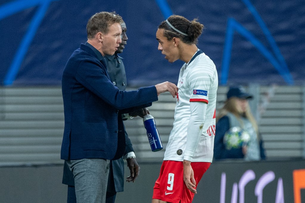 Nagelsmann (l.) über Poulsen: "Ich gebe niemandem eine Einsatzgarantie"