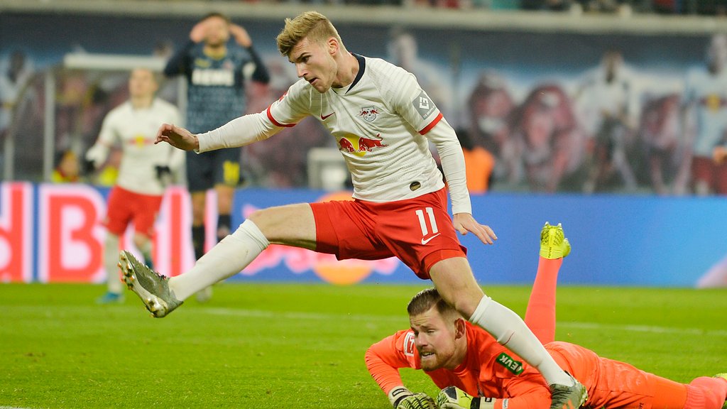 Timo gegen Timo: Werner überwindet Horn und trifft zum 1:0.