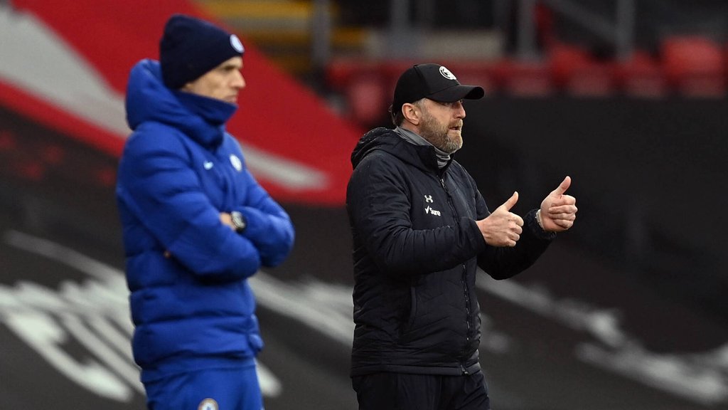 Hasenhüttl zeigt es an: 1:1 endete die Partie gegen seinen Kollegen Thomas Tuchel