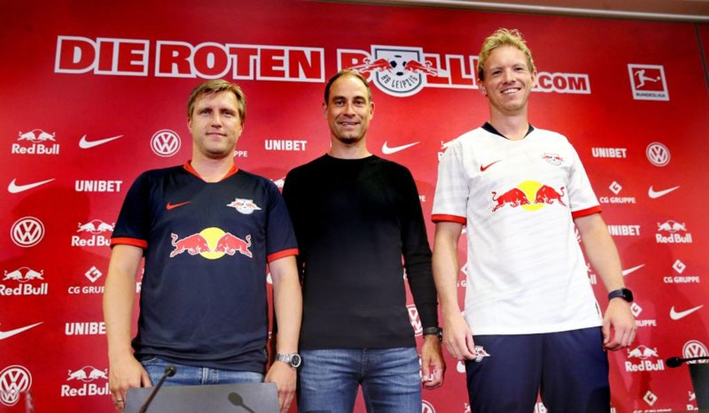 Markus Krösche, Oliver Mintzlaff und Julian Nagelsmann sind die starken Männer bei RB Leipzig.